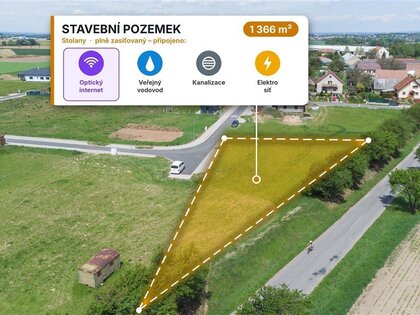 Stolany - stavební pozemek o výměře 1.366 m2