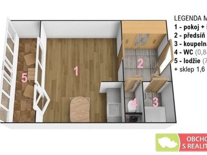 Praha / Chodov, byt 1+KK s lodžií a sklepem